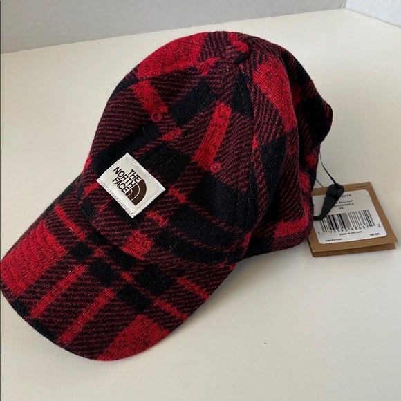 The North Face Red and Black Plaid Hat - Picture 3 of 3